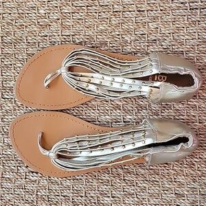 BAKER gold strap sandals.  Leather upper.  Size 7M